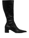Vagabond Pointed-toe Knee-high Boots In Black