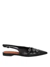 Vagabond Hermine Pointed-toe Buckled Ballet Flats In Black