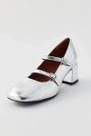 Vagabond Shoemakers Womens Silver Adison Double-strap Block-heel Leather Mary Jane Pumps Eur 38/5 Uk