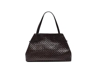 Vagabond Shoemakers Cannes Leather Woven Shoulder Bag In Brown
