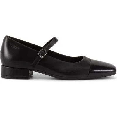 Vagabond Shoemakers Debbi Cap Toe Mary Jane In Black/black