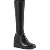 Vagabond Shoemakers Womens Black Deena Knee-high Wedge-heel Leather Boots In Black