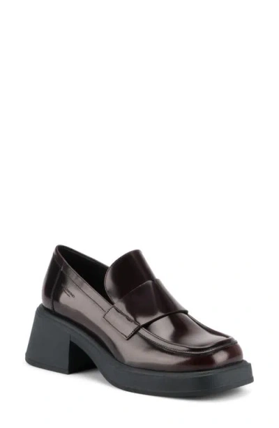 Vagabond Shoemakers Dorah Block Heel Platform Loafer In Brown