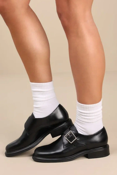 Vagabond Shoemakers Ellis Black Leather Buckle Loafers