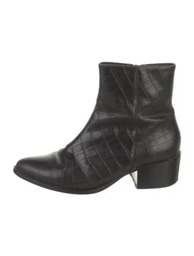 Pre-owned Vagabond Shoemakers Embossed Leather Boots In Black