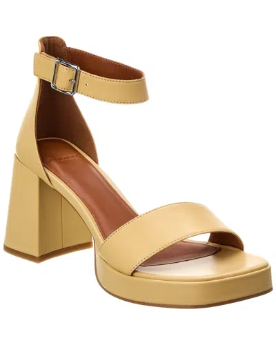 Vagabond Shoemakers Fiona Leather Platform Heel In Yellow