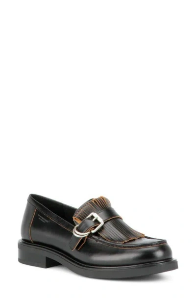 Vagabond Shoemakers Freya Fringe Leather Loafer In Black