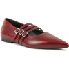 Vagabond Shoemakers Hermine Pointed Toe Mary Jane Flat In Red