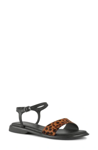 Vagabond Shoemakers Izzy Genuine Calf Hair Ankle Strap Sandal In Brown