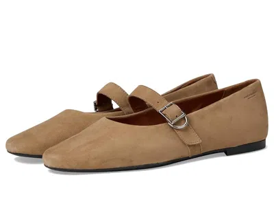 Vagabond Shoemakers Jolin Suede Mary Jane Flat Women's Shoes Nougat: Eu 36 (us Women's 6) M, Leather In Brown