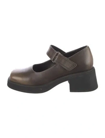 Pre-owned Vagabond Shoemakers Leather Mary Jane Flats In Brown
