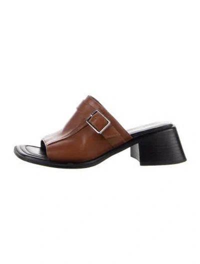 Pre-owned Vagabond Shoemakers Leather Slides In Brown
