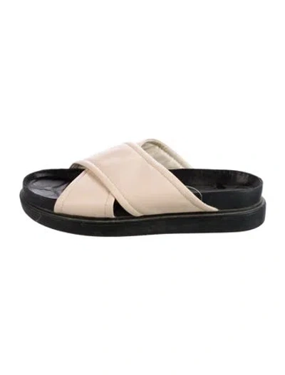 Pre-owned Vagabond Shoemakers Leather Slides In Neutral