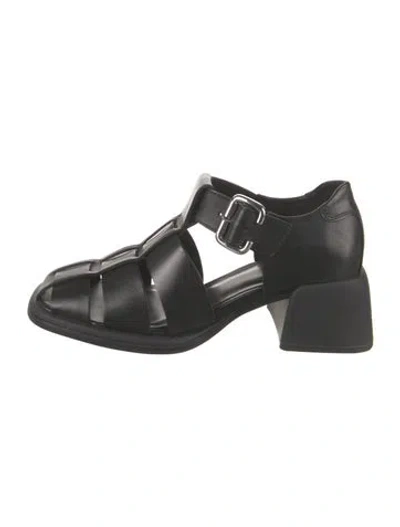 Pre-owned Vagabond Shoemakers Leather T-strap Pumps In Black