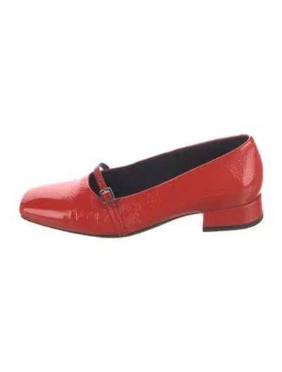 Pre-owned Vagabond Shoemakers Patent Leather Mary Jane Flats In Red