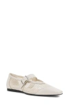 Vagabond Shoemakers Wioletta Off White Leather Mesh Ballet Flats In Off White