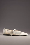 Vagabond Shoemakers Wioletta Off White Leather Mesh Ballet Flats In White