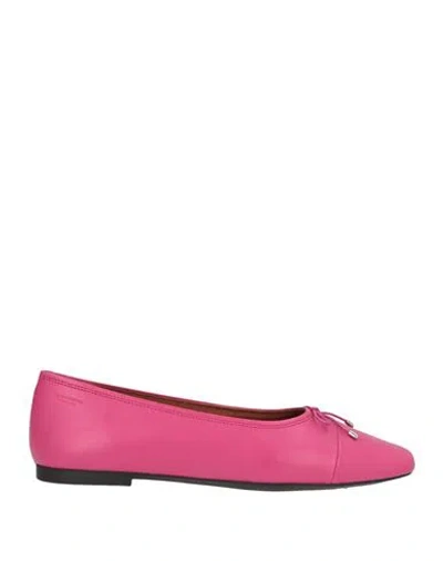 Vagabond Shoemakers Woman Ballet Flats Fuchsia Size 8 Leather In Pink