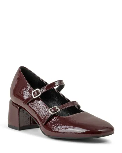 Vagabond Shoemakers Womens Adison Double-strap Block-heel Leather Mary Jane Pumps Cherry Patent