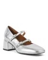 Vagabond Shoemakers Womens Silver Adison Double-strap Block-heel Leather Mary Jane Pumps Eur 38/5 Uk In Silver