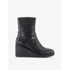 VAGABOND SHOEMAKERS WOMENS BLACK DEENA ROUND-TOE LEATHER ANKLE BOOTS EUR 40 / 7 UK