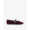 Vagabond Shoemakers Jolin Cherry Velvet Mary Jane Flats In Cherry