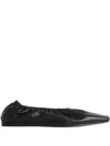 Vagabond Square-toe Leather Flats In Black