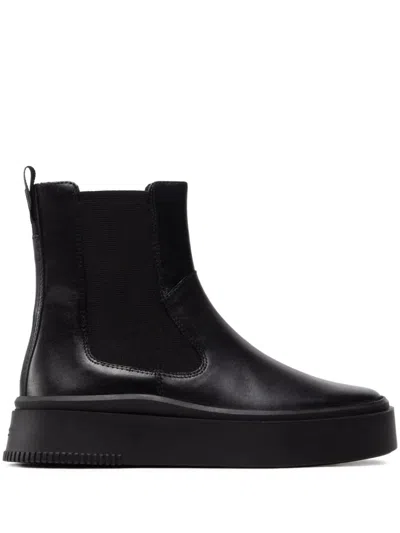 Vagabond Stacy Elastic-panel Platform Boots In Black