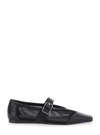VAGABOND WIOLETTA BLACK BALLERINAS WITH ADJUSTABLE STRAP AND PERFORATED DESIGN IN LEATHER WOMAN