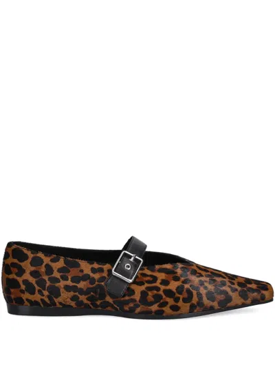 Vagabond Wioletta Leopard-print Buckled Ballet Flats In Multi