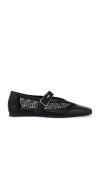 Vagabond Wioletta Buckle-fastening Mesh Ballet Flats In Black