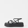 Vagabond Crossover Platform Sandals In Black
