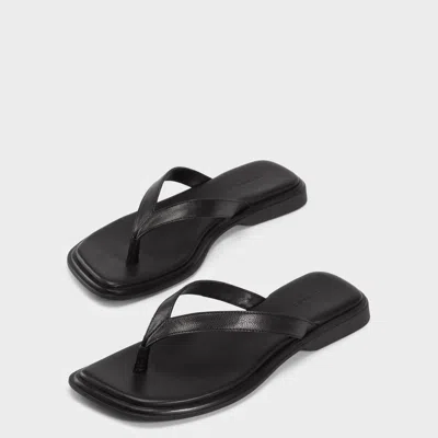 Vagabond Shoemakers Evie Leather Heeled Thong Sandals In Black