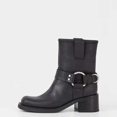 Vagabond Women's Black Leather In Animal Print