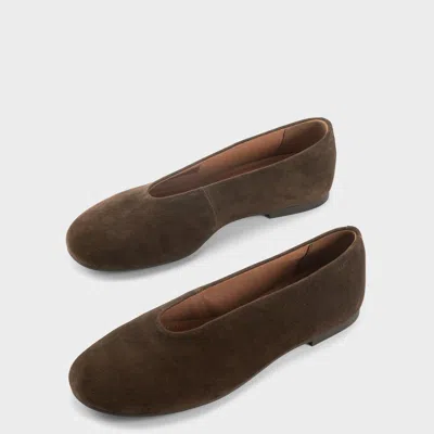 Vagabond Shoemakers Aleya Suede Ballet Flats In Brown