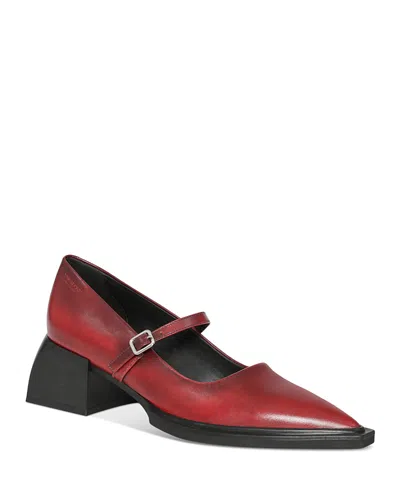 Vagabond Women's Vivian Pointed Toe Ankle Strap Flats In Red