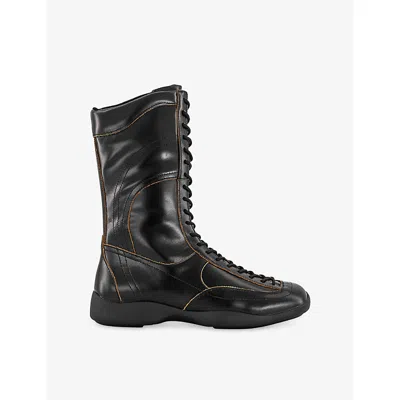 Vagabond Womens Black Leather Sky Lace-up Leather Boots Eur 37 / 4 Uk