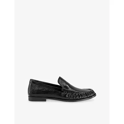 Vagabond Womens Brandi Textured Leather Loafers Black Patent Eur 36 / 3 Uk