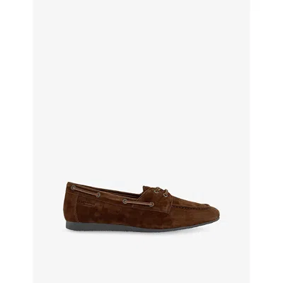 Vagabond Womens  Hillary Suede Boat Shoes In Cocoa Brown