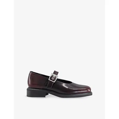Vagabond Womens Ellis Leather Mary Jane Shoes Dark Bordo Polished Leat Eur 38/5 Uk