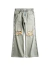 Vague Studios '85 Stud-embellished Distressed Jeans In Neutral