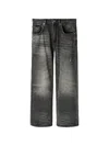 Vague Studios Buttoned Distressed Jeans In Gray