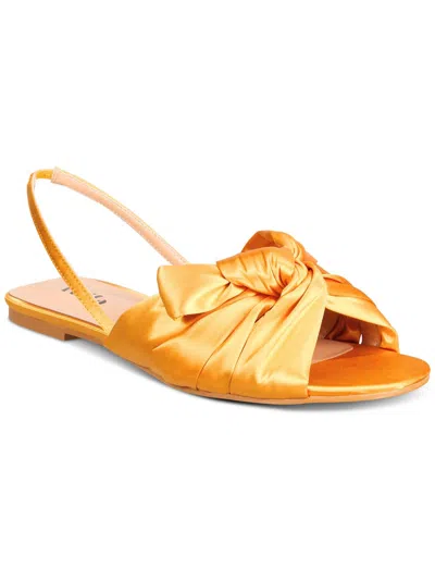 Vaila Lila Womens Sateen Knot Front Ankle Strap In Orange