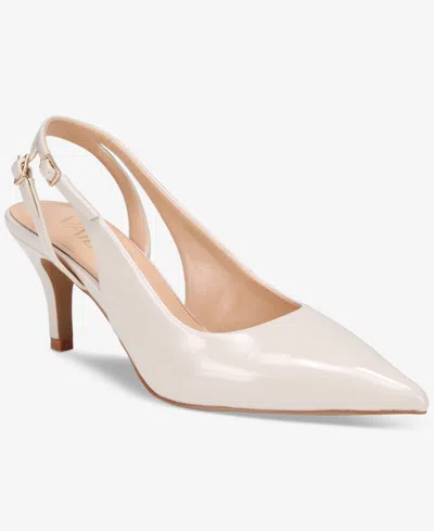 Vaila Shoes Women's Clover Slingback Pumps In White