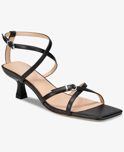 Vaila Shoes Women's Isabella Strappy Kitten-heel Dress Sandals In Black