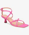 Vaila Shoes Women's Isabella Strappy Kitten-heel Dress Sandals In Pink