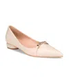 Vaila Shoes Women's Reagan Embellished Pointed-toe Dress Flats Extended Sizes 9-14 In Tan