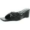 Vaila Womens Knotted Wedge Slide Sandals In Black