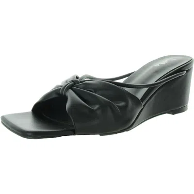 Vaila Womens Knotted Wedge Slide Sandals In Black
