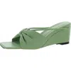 Vaila Womens Knotted Wedge Slide Sandals In Green